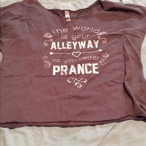 Gray cut off shirt from Fallon Taylor